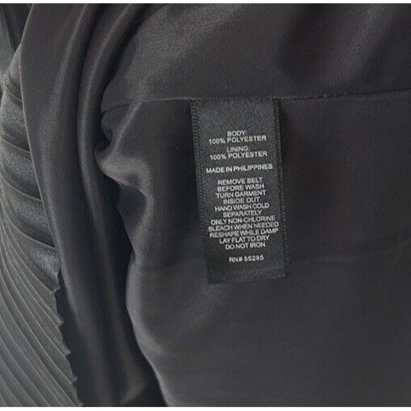 Express Womens Metallic V Neck Wrap Dress Size S Pleated Tie Sleeveless Gray NWT - Picture 7 of 9